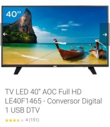 TV LED AOC 40 polegadas - R$1299