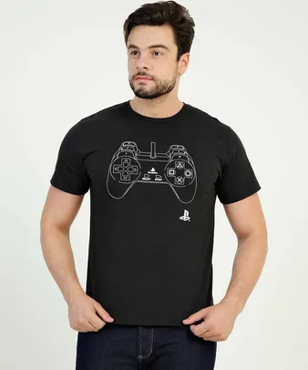 Camiseta Masculina Estampada Manga Curta Playstation