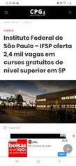 Instituto Federal de São Paulo – IFSP oferta 2,4 mil vagas em cursos gratuitos de nível superior em SP