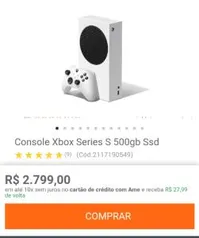 Console Xbox Series S 512 GB SSD | R$2799