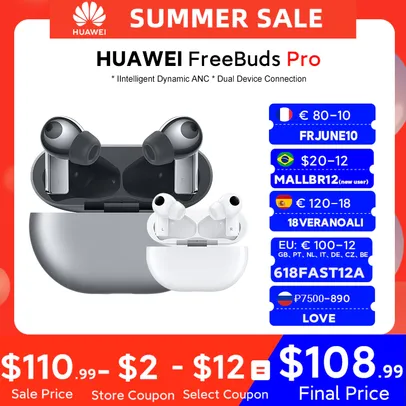 Fone de Ouvido Huawei Freebuds Pro - Versão Global | R$535
