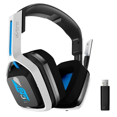 Headset Gamer Sem Fio Astro A20 Gen 2, USB, para PlayStation 5/4 PC Mac, Branco/Azul - 939-001877