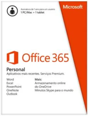 Microsoft Office 365 Personal - Licença para 1 ano | R$99