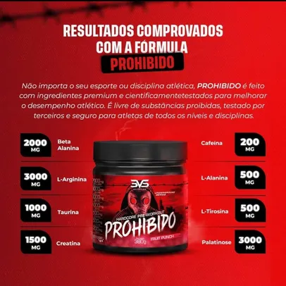 Pré Treino Prohibido Hardcore Pre-Workout, 3VS Nutrition 