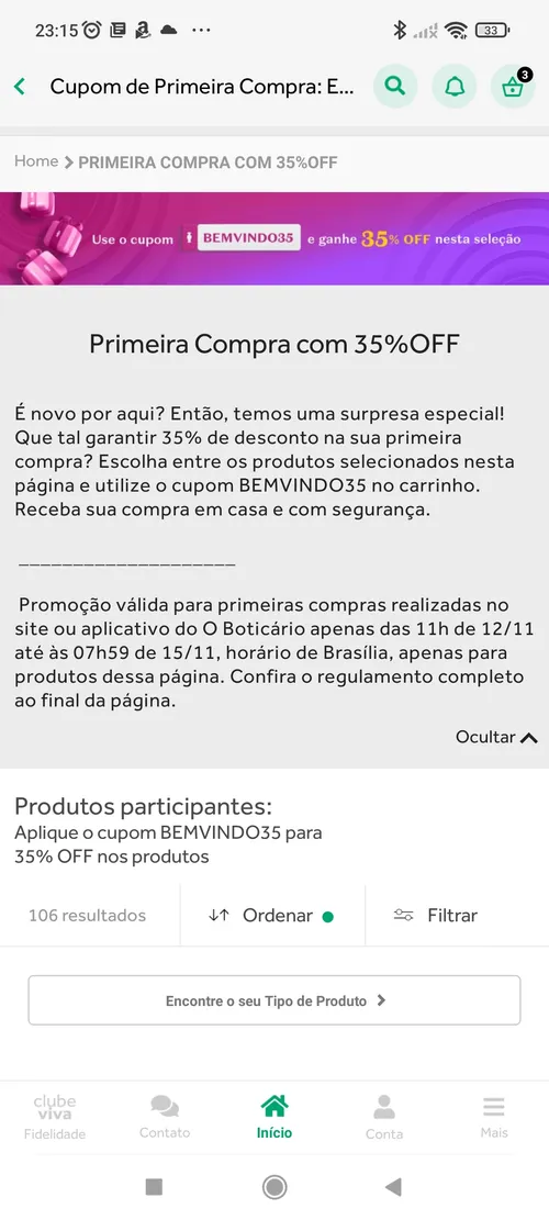 Imagem na descrição da promoção