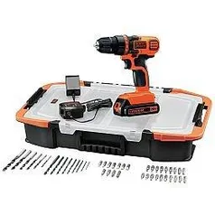 Parafusadeira/Furadeira com Bateria 20V 1,5Ah Lítion,Bivolt, Maleta e 45 Acessórios - BLACK+DECKER - R$320