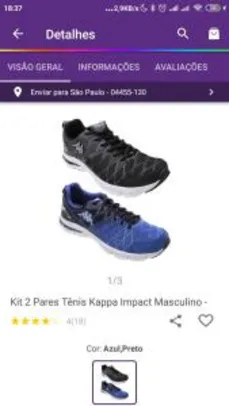 (R$79 magalupay) 2 Tênis kappa | R$99