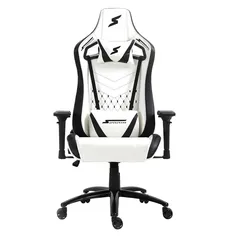 Cadeira Gamer SuperFrame Cleric, Reclinável, 4D, Suporta até 180KG, Branco e Preto