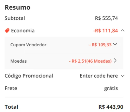 Imagem na descrição da promoção