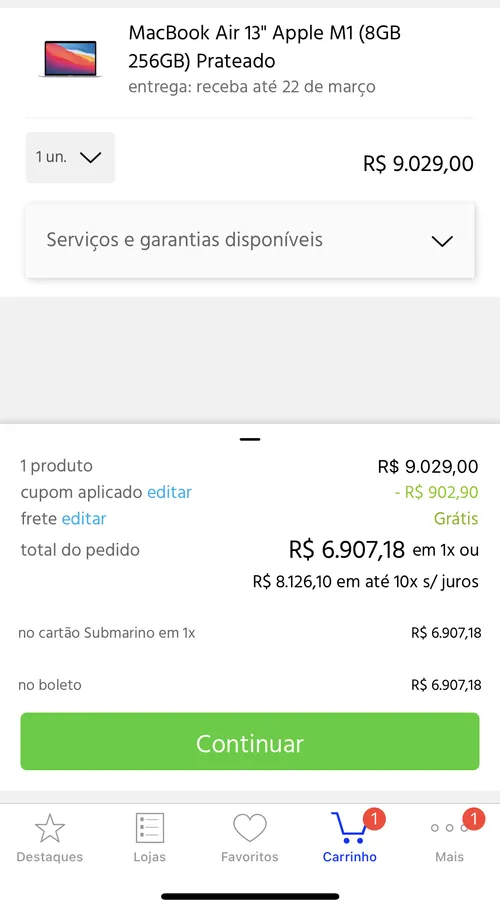 Imagem na descrição da promoção