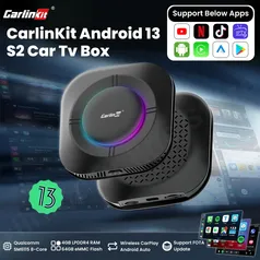 Carlinkit s2 android 13 caixa de tv sm6115 8 núcleo carplay