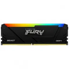 Memória DDR4 Kingston Fury Beast, RGB, 32GB, 3200Mhz, Black, KF432C16BB2A/32