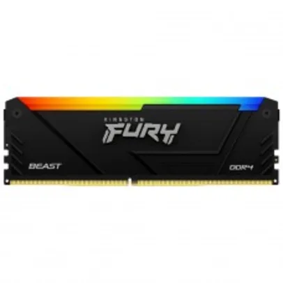 Memória DDR4 Kingston Fury Beast, RGB, 32GB, 3200Mhz, Black, KF432C16BB2A/32