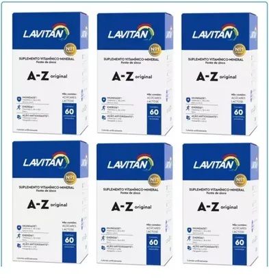 [R$ 9,83/unid] Kit CIMED Lavitan Polivitamínico A-Z Original 6x 60 comprimidos