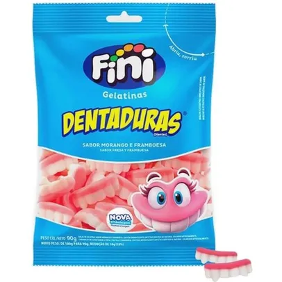 (Fini 3 por 10) Bala de Gelatina e Marshmallows Dentadura 90g - Fini