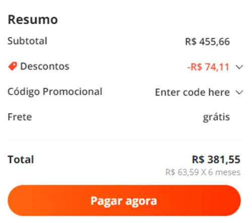 Imagem na descrição da promoção