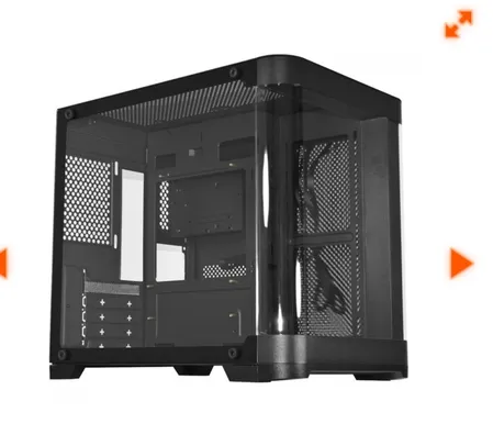 Gabinete Gamer K-MEX Aquário Curva CG-01AG, Mini Tower, Vidro Temperado, M-ATX, Sem Fan, Preto, CG01AGRH001CB0X