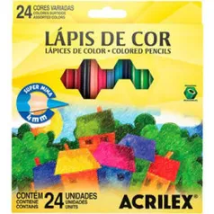 Lápis de Cor Acrilex Hexagonal 24 Cores