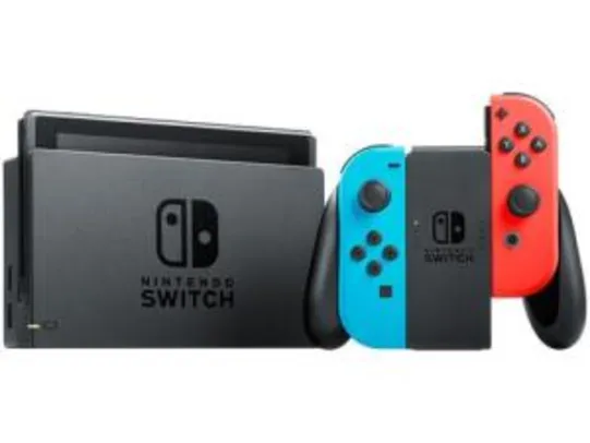 Nintendo Switch 32GB HAC-001-01 1 Controle Joy-Con - Vermelho e Azul R$2429
