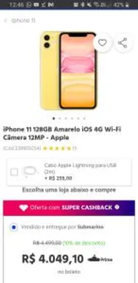 iPhone 11 128gb Amarelo