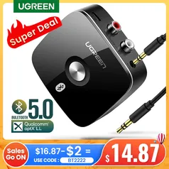 Adaptador bluetooth Ugreen bluetooth para tv carro rca bluetooth 5.0 transmissor de áudio | R$83