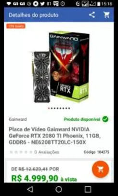 Placa de Vídeo GeForce RTX 2080 TI Gainward Phoenix, 11GB, GDDR6 | R$5.000