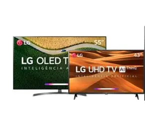 (Com Ame) Smart TV Oled 55" LG OLED55B9 HDR Ativo com Dolby Vision e Dolby Atmos + Smart TV Led 43'' LG 43UM7300 Ultra HD 4K Thinq AI