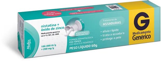 Nistatina + Óxido de Zinco Medley Genérico Pomada 60g