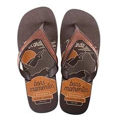 Chinelo Dakar Plus, Cartago, Masculino, Marrom/Marrom/Castor, 40