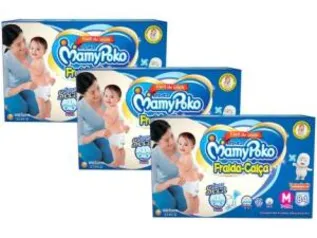 [OURO+CUPOM] Kit Fraldas MamyPoko Calça Tam. M - G - XG - XXG - 3 Pacotes | R$146