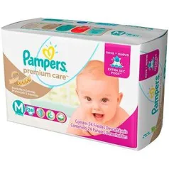 Fraldas Pampers Premium Care Pacotão M - 24 Unidades