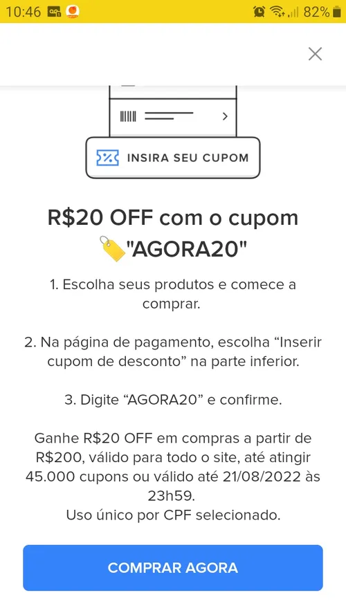 Imagem na descrição da promoção