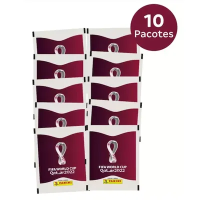 Pack com 10 Pacotes de Figurinhas Copa do Mundo - Qatar 2022 FRETE FREE SUL E SUDESTE