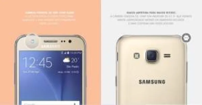 [Saraiva] Smartphone Samsung Galaxy J5 Duos Dourado 4G Tela 5" Android 5 Câmera 13Mp 16Gb por R$ 752