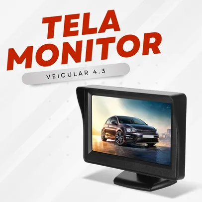 [Moedas/DoBrasil] Monitor Tela Lcd 4.3 Polegadas Automotivo Imagem Colorida para Câmera de Ré Alta Qualidade