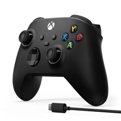 [AME R$367] Controle sem Fio Black Xbox Series + Cabo USB