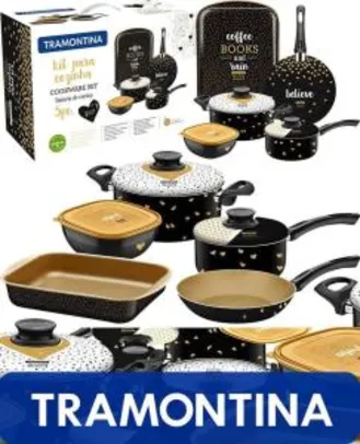 Conjunto de Panelas Tramontina My Lovely Kitchen com Revestimento Antiaderente – 5 Peças por R$ 270