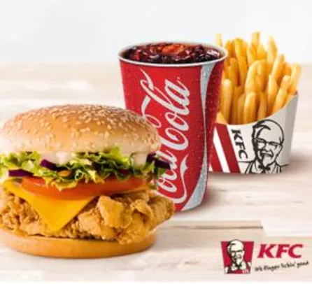 Combo médio sanduiche Crocante no KFC - R$13,90