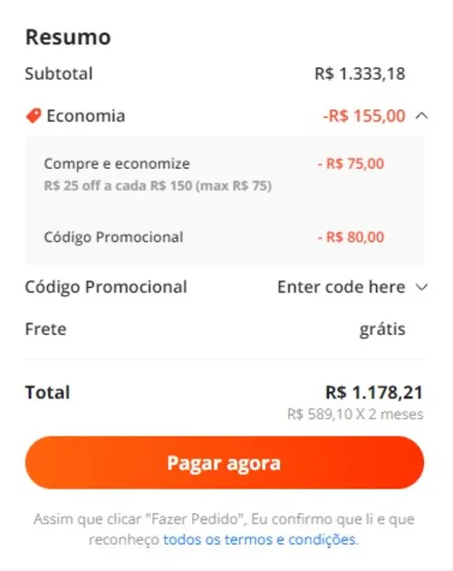 Imagem na descrição da promoção