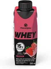 (REC) Piracanjuba Whey Zero Lactose 15g de proteína Sabor Morango 250ml