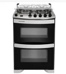 Fogão Brastemp 4 Bocas Clean Maxi Duplo BFD4NAB com Forno Duplo - Branco R$479