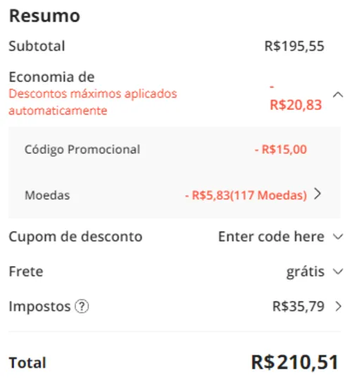 Imagem na descrição da promoção