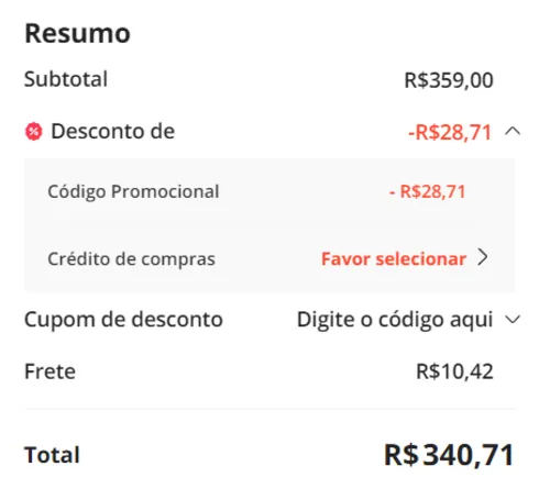 Imagem na descrição da promoção