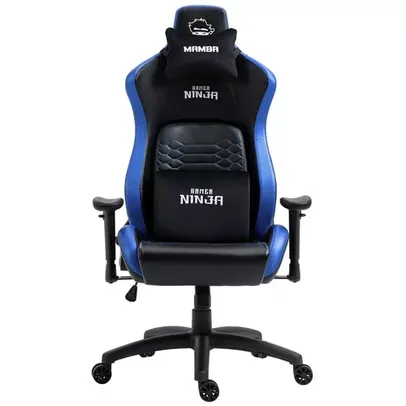 Cadeira Gamer Ninja Mamba, Reclinável, Preto e Azul 