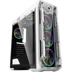 Gabinete Gamer Gamemax Optical G510, Mid Tower, Com 3 Fans, Painel Lateral, White, Sem Fonte