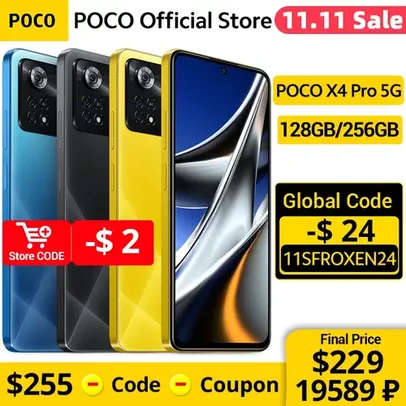 Smartphone POCO X4 Pro 5G NFC 8GB/256GB Snapdragon 695 Octa Core Versão Global  