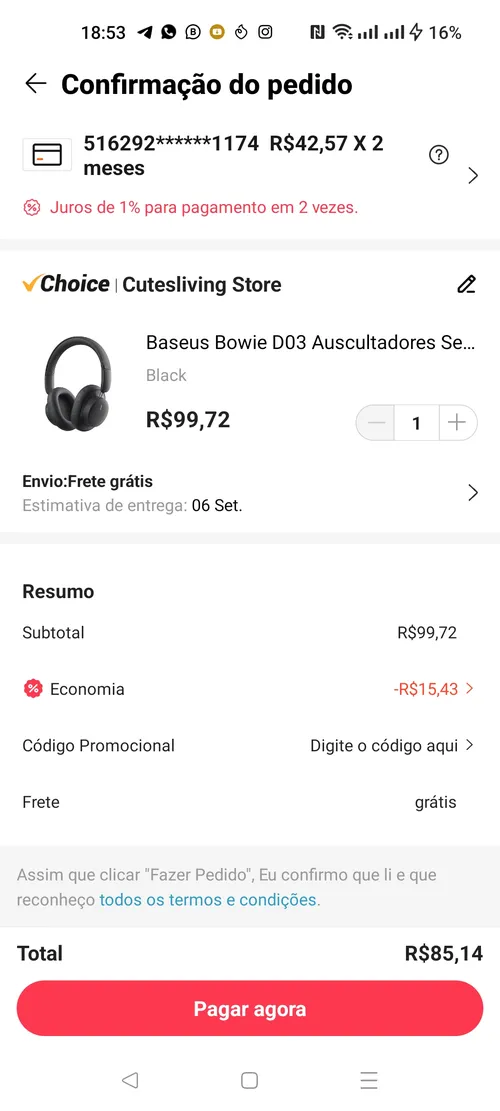 Imagem na descrição da promoção