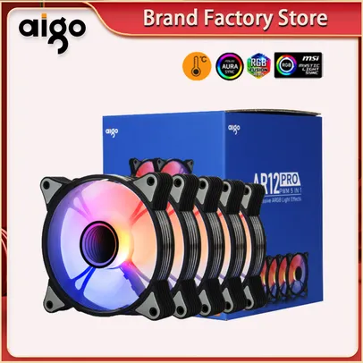 Aigo ar 12 pro ventoinha pc 6x 120mm rgb