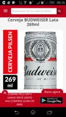 Cerveja BUDWEISER Lata 269ml