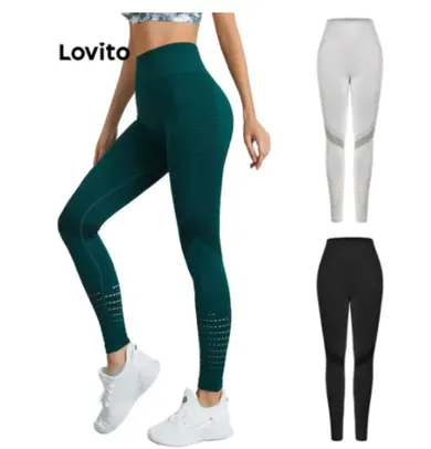 Leggings Lovito Academia Esportivos de Secagem Rápida e Cintura Alta